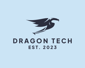 Flying Dragon Creature logo design