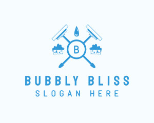 Squeegee Bubbles Cleaning logo design