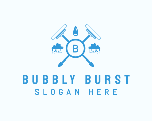 Squeegee Bubbles Cleaning logo design