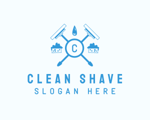 Squeegee Bubbles Cleaning logo design