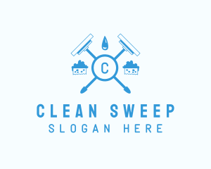 Squeegee Bubbles Cleaning logo design