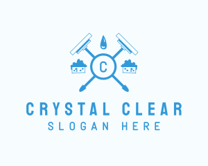 Squeegee Bubbles Cleaning logo design