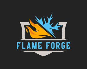 Flaming Snowflake Temperature logo design