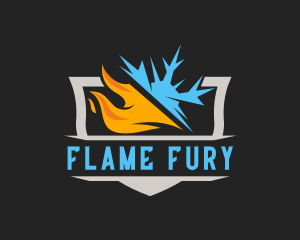 Flaming Snowflake Temperature logo design