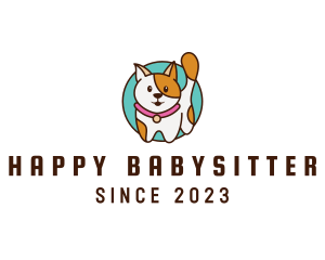 Happy Cute Pet Cat logo design