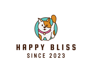 Happy Cute Pet Cat logo design