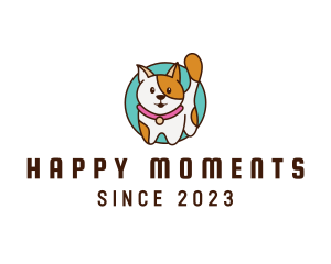 Happy Cute Pet Cat logo design