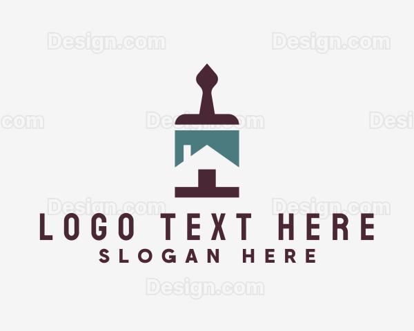 House Renovation Paint Brush Logo