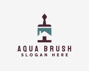 House Renovation Paint Brush logo design