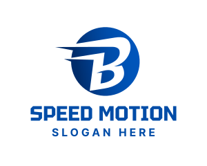 Blue Speed Letter B logo design