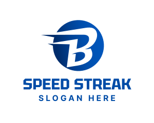 Blue Speed Letter B logo design