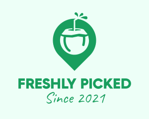 Juice Bar Location Pin logo design