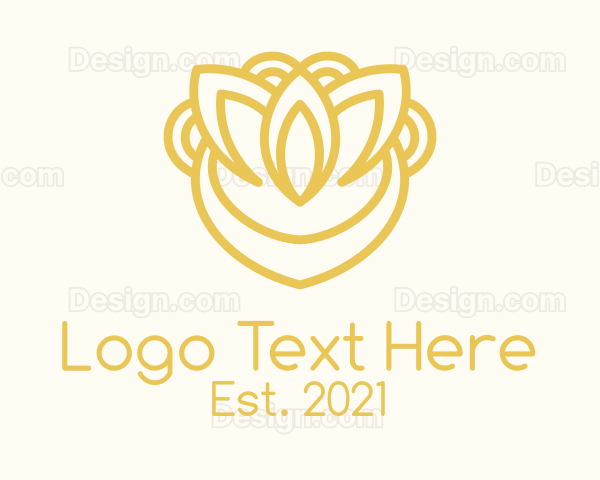 Golden Leaf Outline Logo