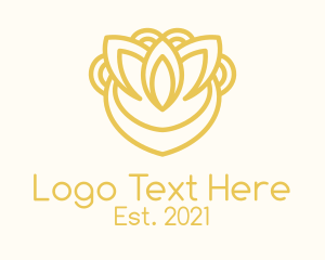 Golden Leaf Outline  logo