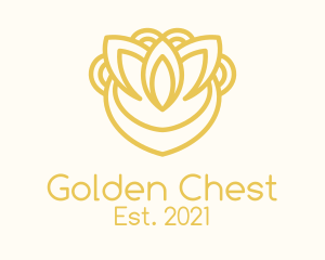 Golden Leaf Outline  logo design