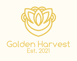 Golden Leaf Outline  logo design