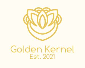 Golden Leaf Outline  logo design