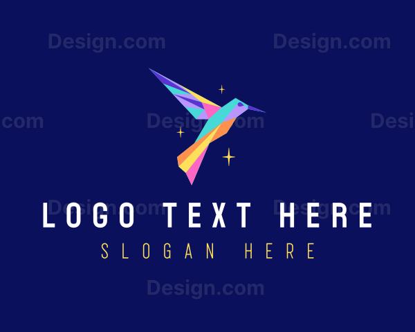 Geometric Hummingbird Animal Logo