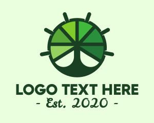 Tree - Green Steering Wheel Tree logo design