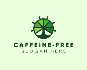 Green Steering Wheel Tree logo design