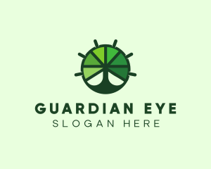 Green Steering Wheel Tree logo design