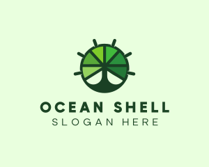 Green Steering Wheel Tree logo design