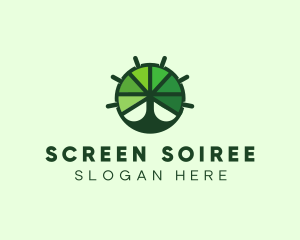 Green Steering Wheel Tree logo design