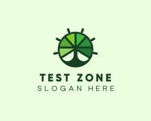 Green Steering Wheel Tree logo design