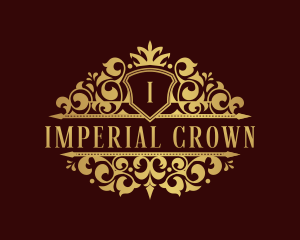 Decorative Shield Crown logo design