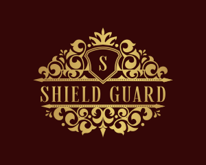 Decorative Shield Crown logo design