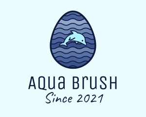 Dolphin Fish Egg logo design