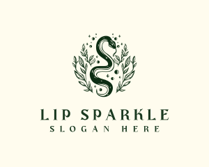 Leaf Snake Sparkle logo design