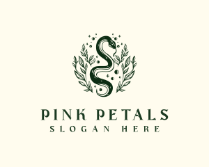 Leaf Snake Sparkle logo design