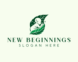 Newborn Baby Leaf logo design