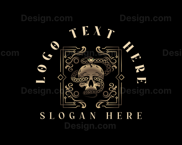 Skull Snake Decorative Logo