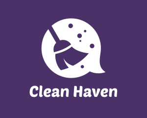 Chat Broom Cleaning logo design