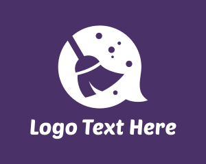Communication - Chat Broom Cleaning logo design