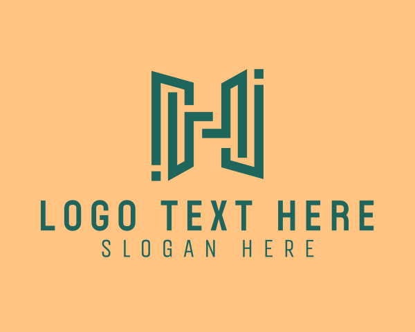 Geometric Maze Letter H logo