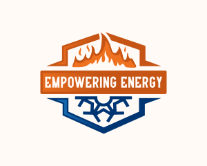 HVAC Fire Ice Energy logo design