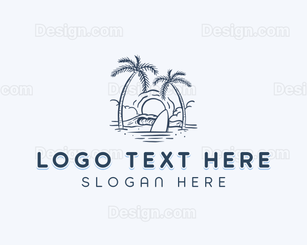 Beach Resort Surfboard Logo