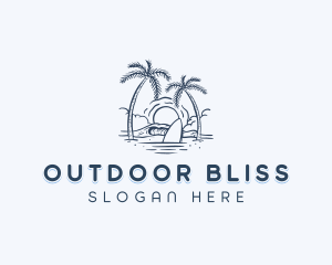 Beach Resort Surfboard logo design