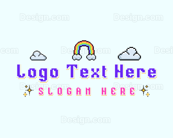 Pixelated Rainbow Sky Logo