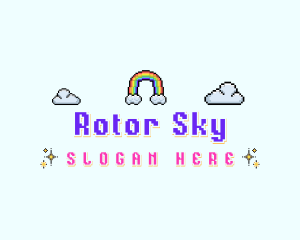 Pixelated Rainbow Sky logo design