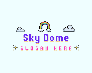 Pixelated Rainbow Sky logo design