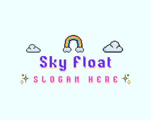 Pixelated Rainbow Sky logo design