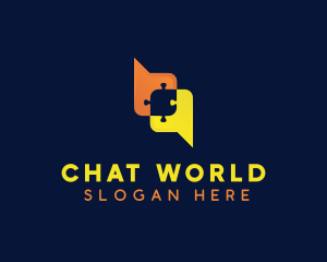 Puzzle Chat Bubble logo design