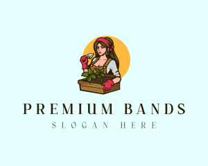 Woman Trowel Gardening logo