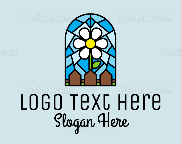 Stained Glass Flower Garden Logo