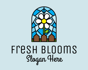 Stained Glass Flower Garden logo design