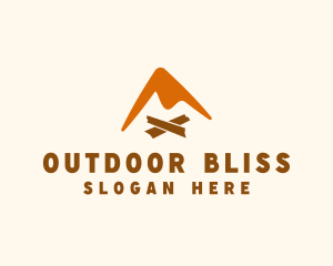 Outdoor Camping Bonfire logo design